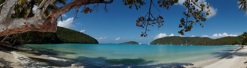 Maho Bay Beach panorama. Maho Bay Beach panorama.