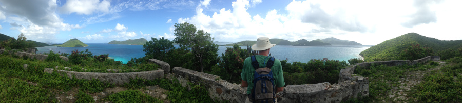 Exploring some ruins overlooking the Sir Francis Drake Channel. Exploring some ruins overlooking the Sir Francis Drake Channel.